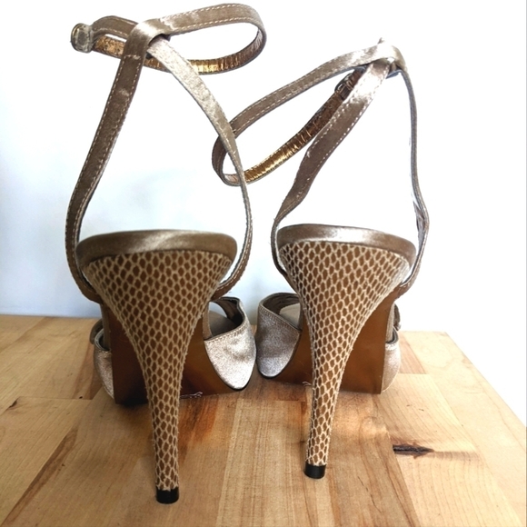 Charles david formal crystal embellished bow peep toe heels 8 - Picture 5 of 13